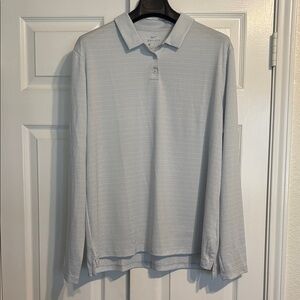 Nike Light Gray Long Sleeve Dri-FIT Polo